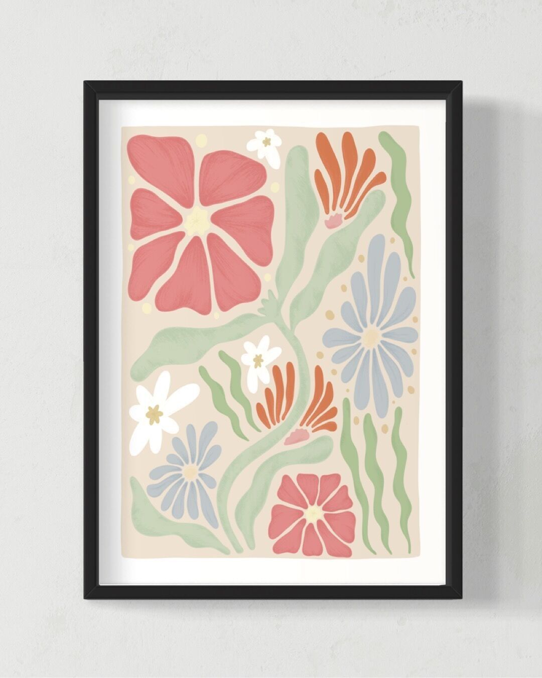 Affiche d'art illustrée « Bouquet de fleurs douces »