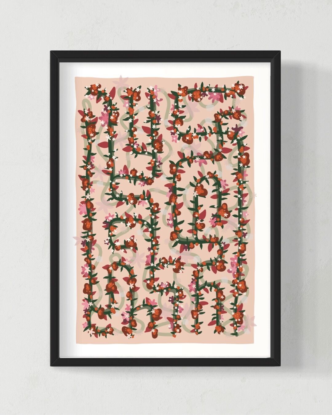 Affiche d'art illustrée « Collier de fleurs »