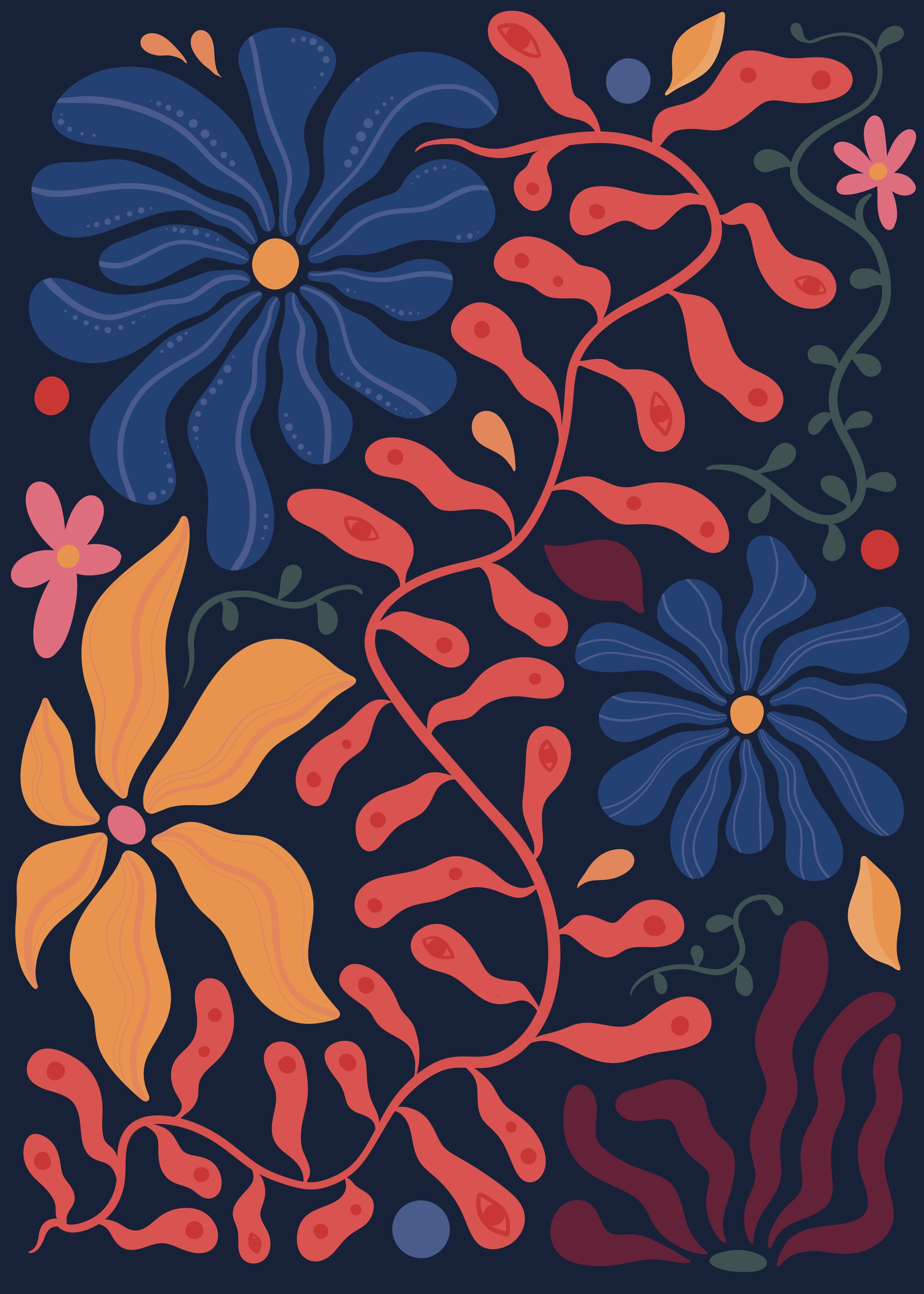 Affiche d'art illustrée « Festivale de fantaisie florale »