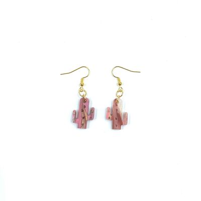 Vibrant Nature: Pink Cactus Design Earrings