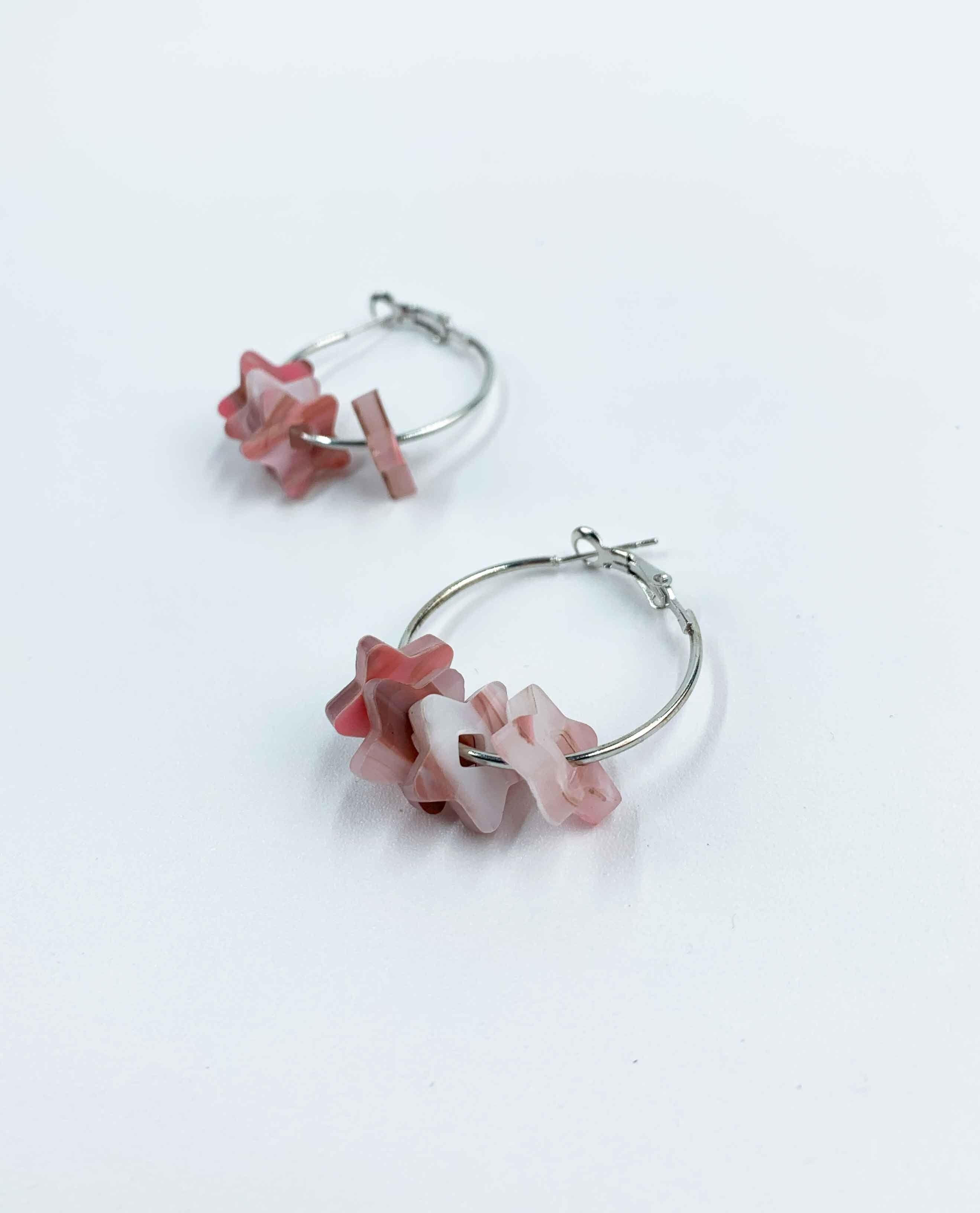 Orecchini a cerchio a quattro stelle