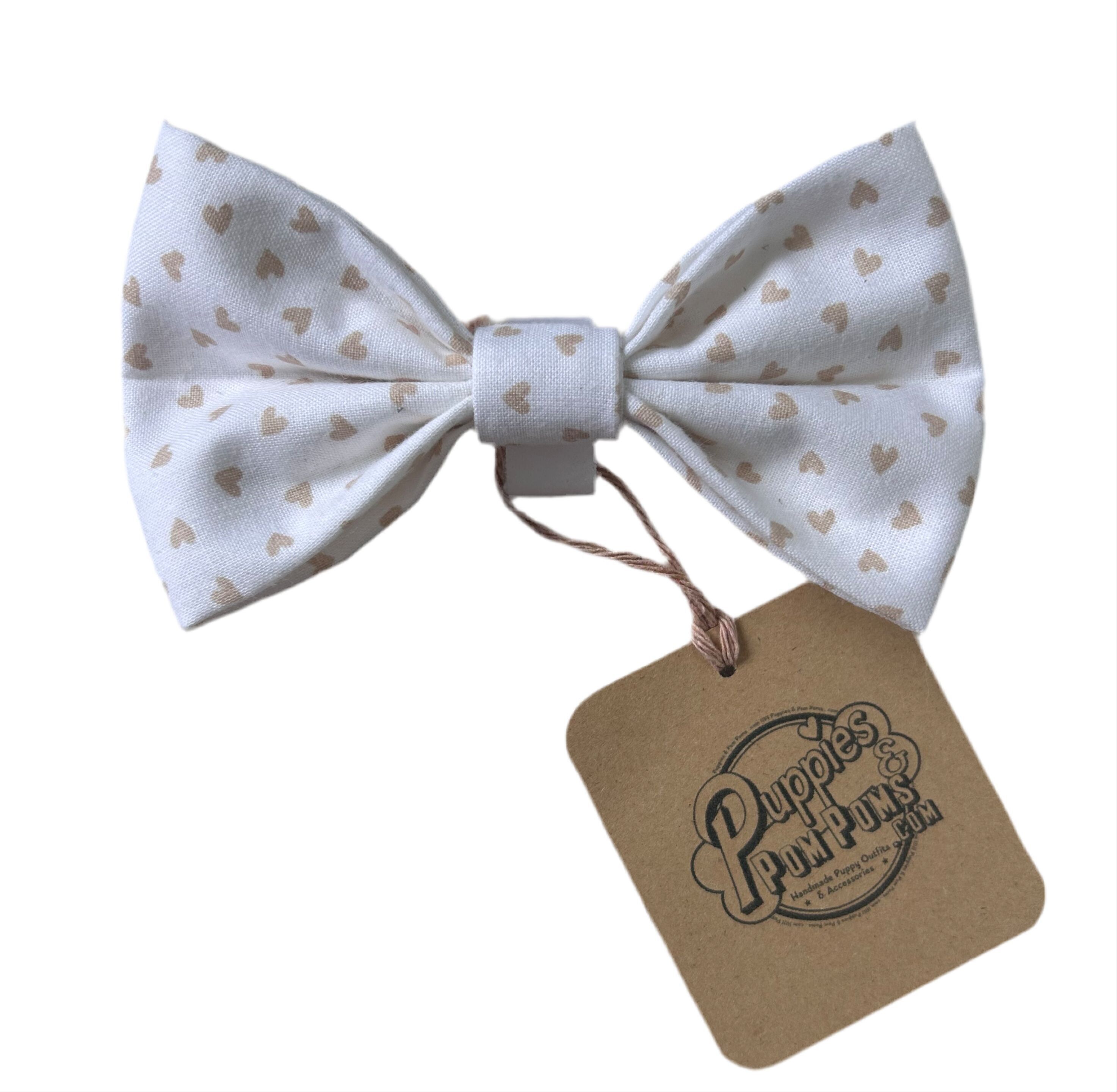 Weiß & Latte Liebesherzen Schleife