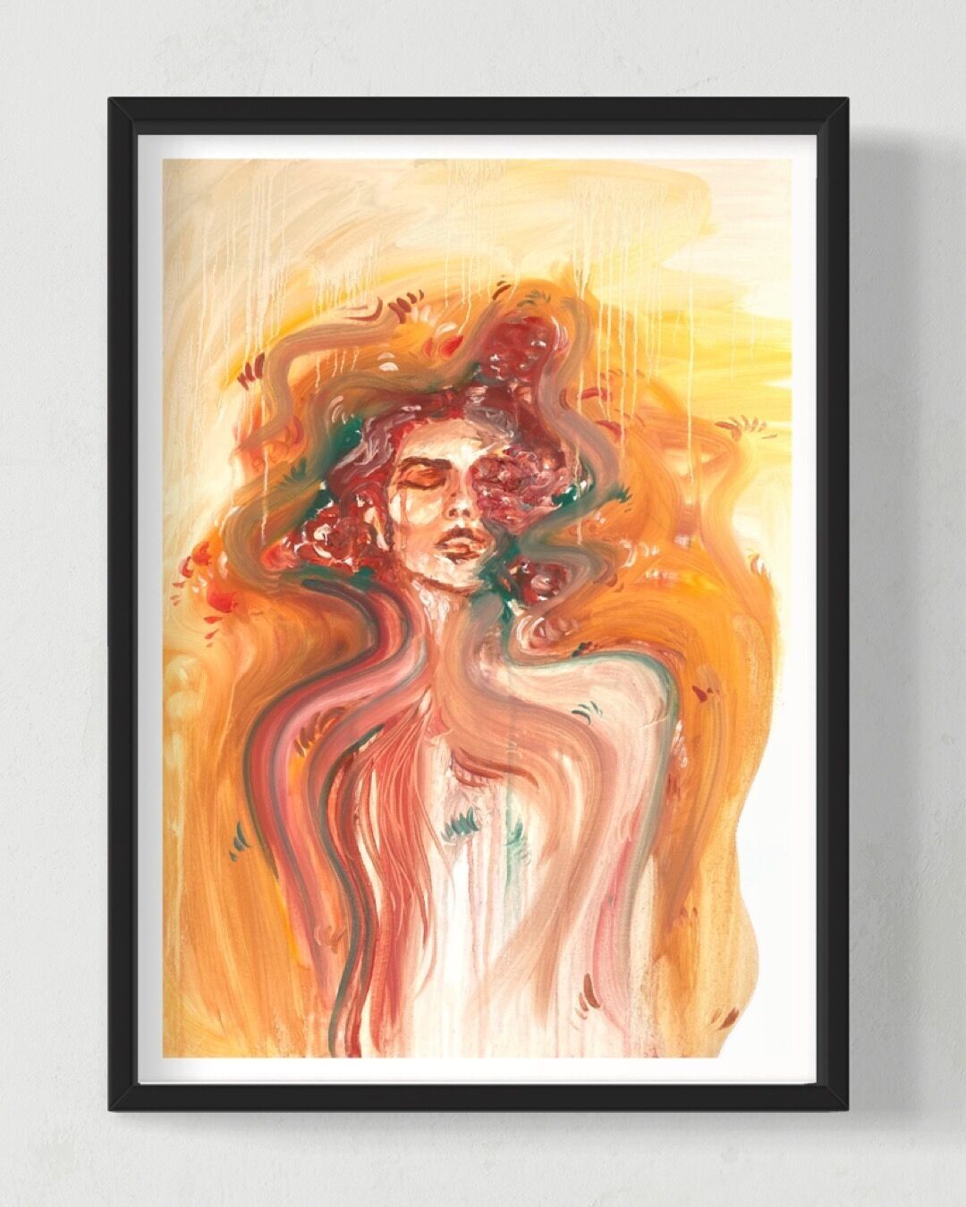 "Sunbathing" Painting Art Print Poster A4, A3