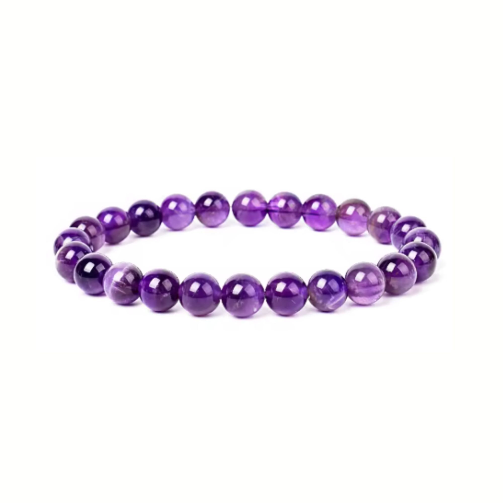 Pulsera elástica piedra natural AMATISTA cuentas redondas 6mm
