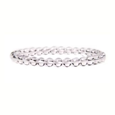 bracelet élastique pierre naturelle CRISTAL DE ROCHE perles rondes 6mm