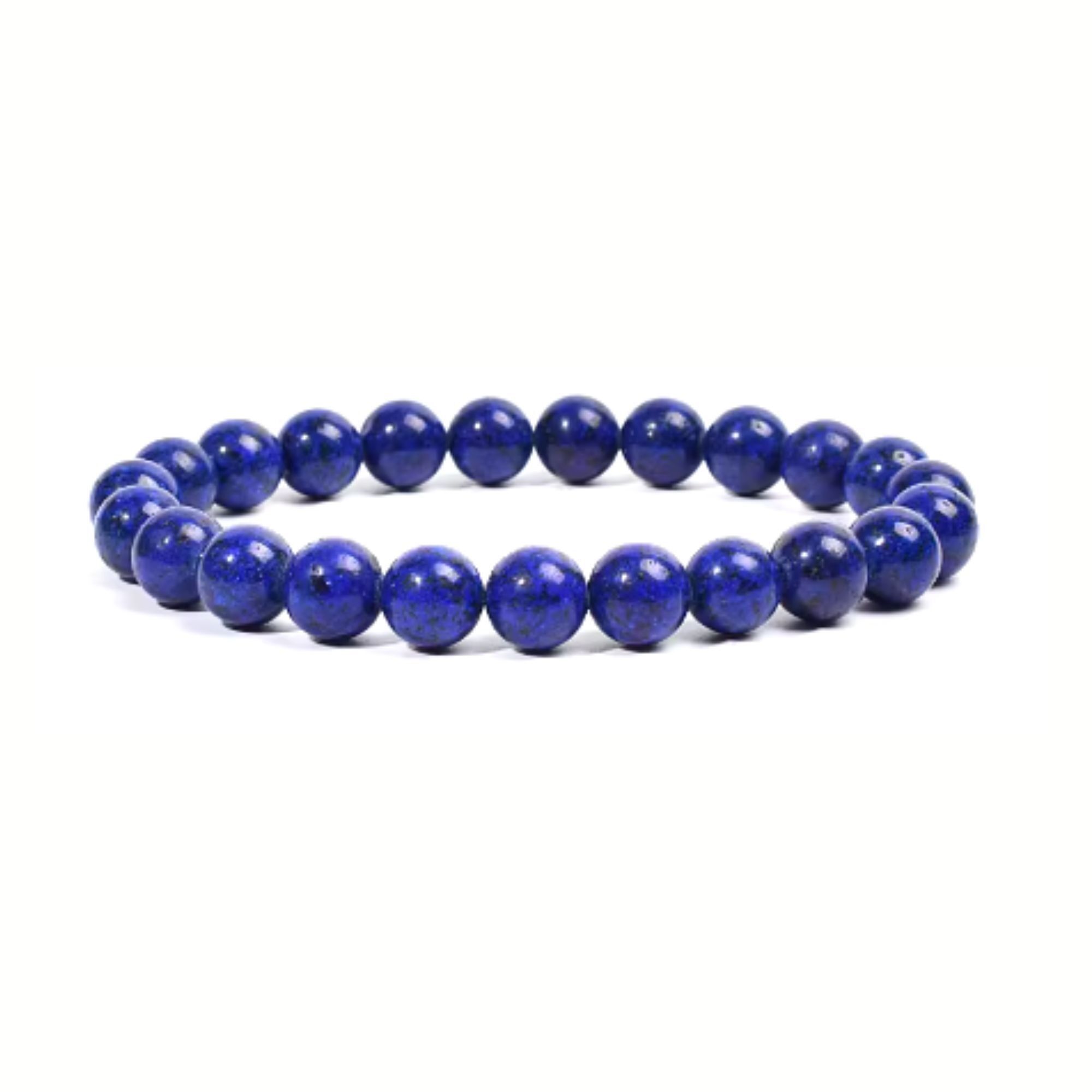 elastic bracelet natural stone LAPIS LAZULI round beads 6mm