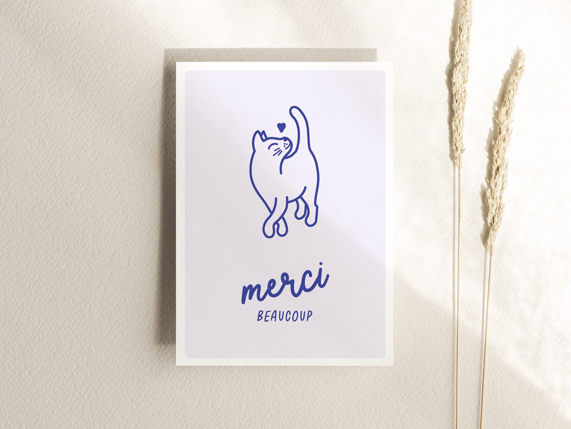 Biglietto d'auguri BISOUS, cartolina per gli amanti dei gatti, biglietto per gli innamorati