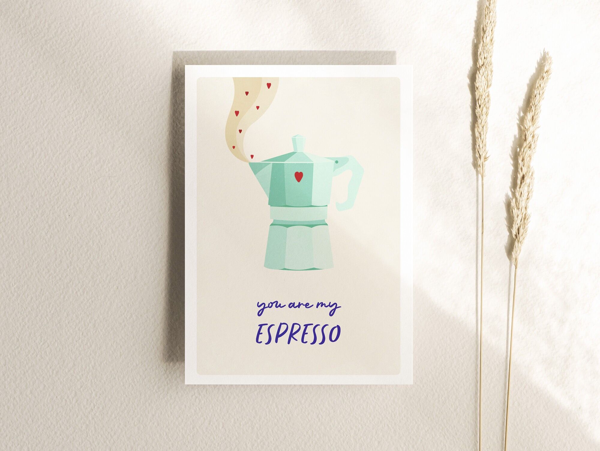 Karte YOU ARE MY ESPRESSO, Postkarte, Grußkarte für Kaffeeliebhaber und Verliebte