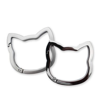 Cat carabiner set silver