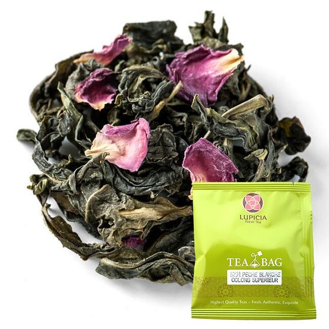 Oolong Superior de Melocotón Blanco - Caja de 60 bolsitas de té - Té oolong de melocotón blanco