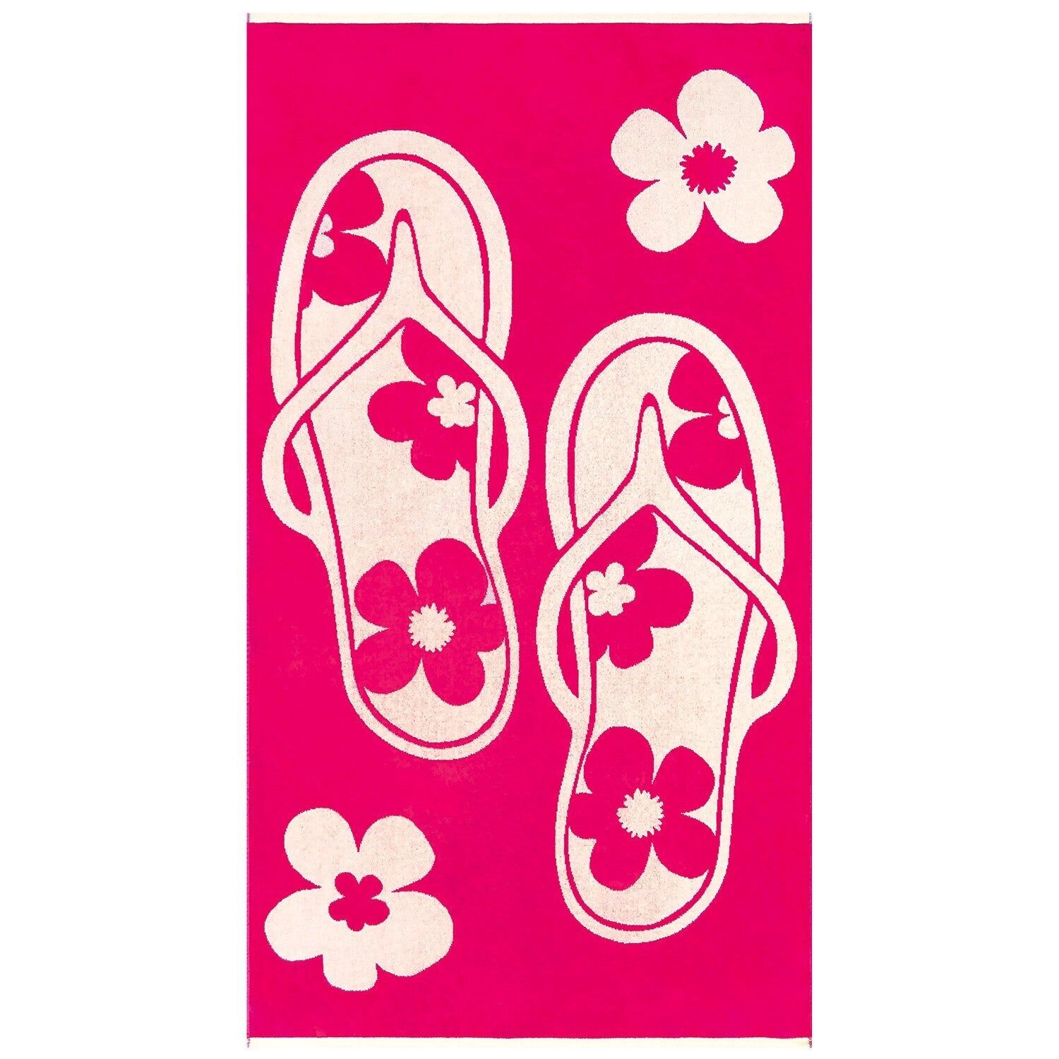 Telo Mare Jacquard Velour Spugna Rosa 90x170 400g/m² - Tunga