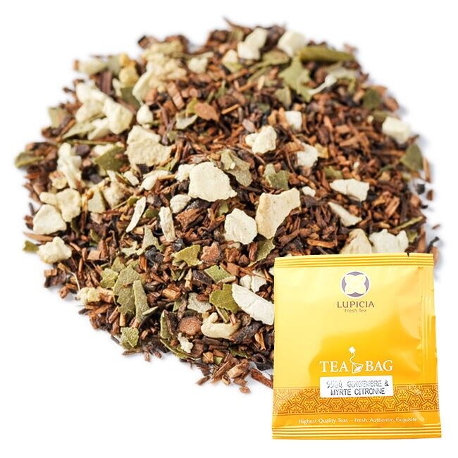 GINGER & LEMON MYRTLE - Scatola da 60 bustine di tè - Rooibos e piante