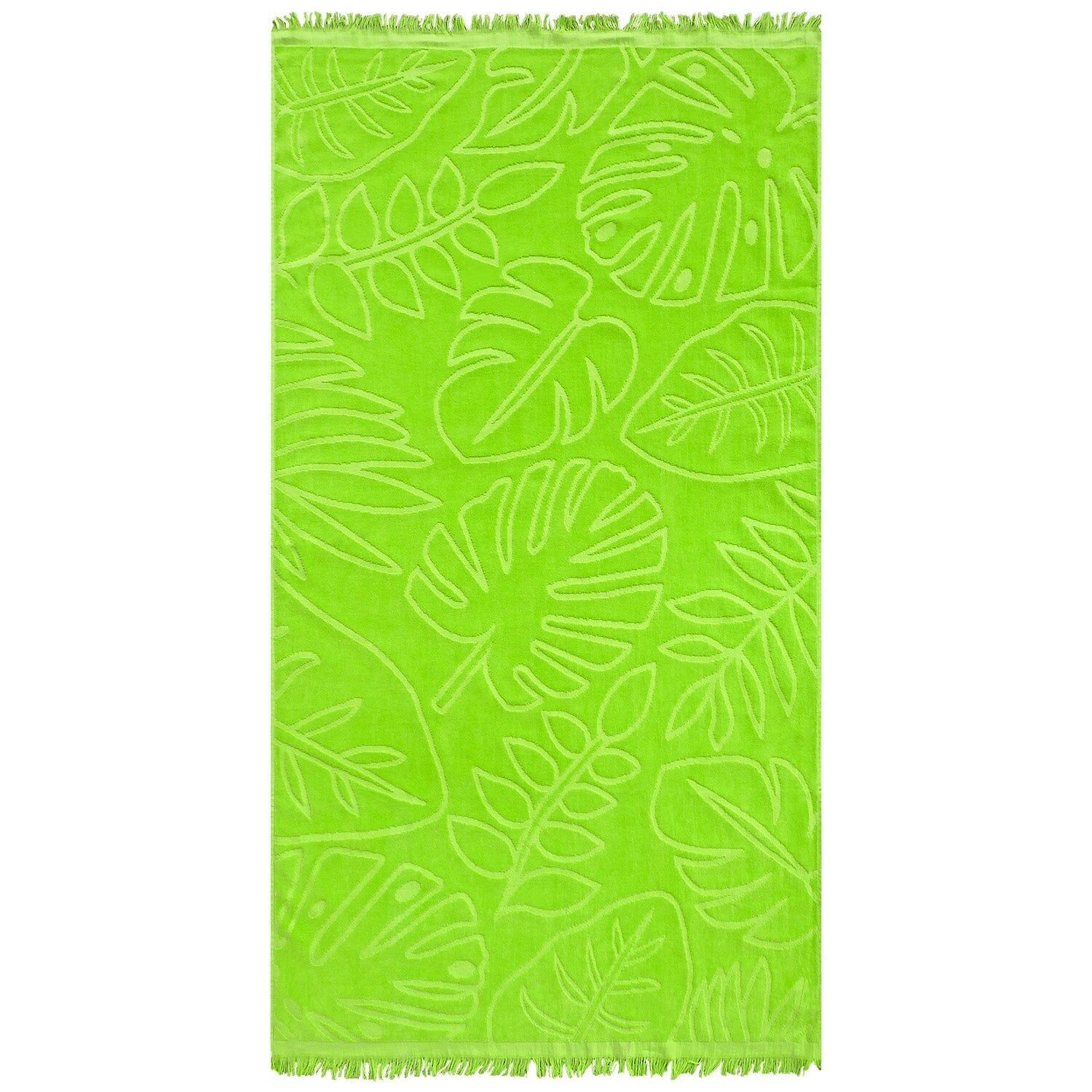 Grünes 90x170 cm 340g/m² Jacquard-Velours-Strandtuch - Klang