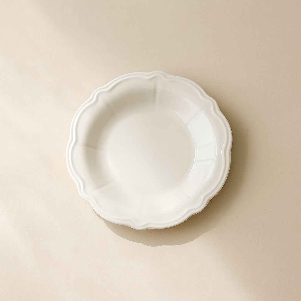 Piatto da dessert Charlotte 20cm in gres bianco