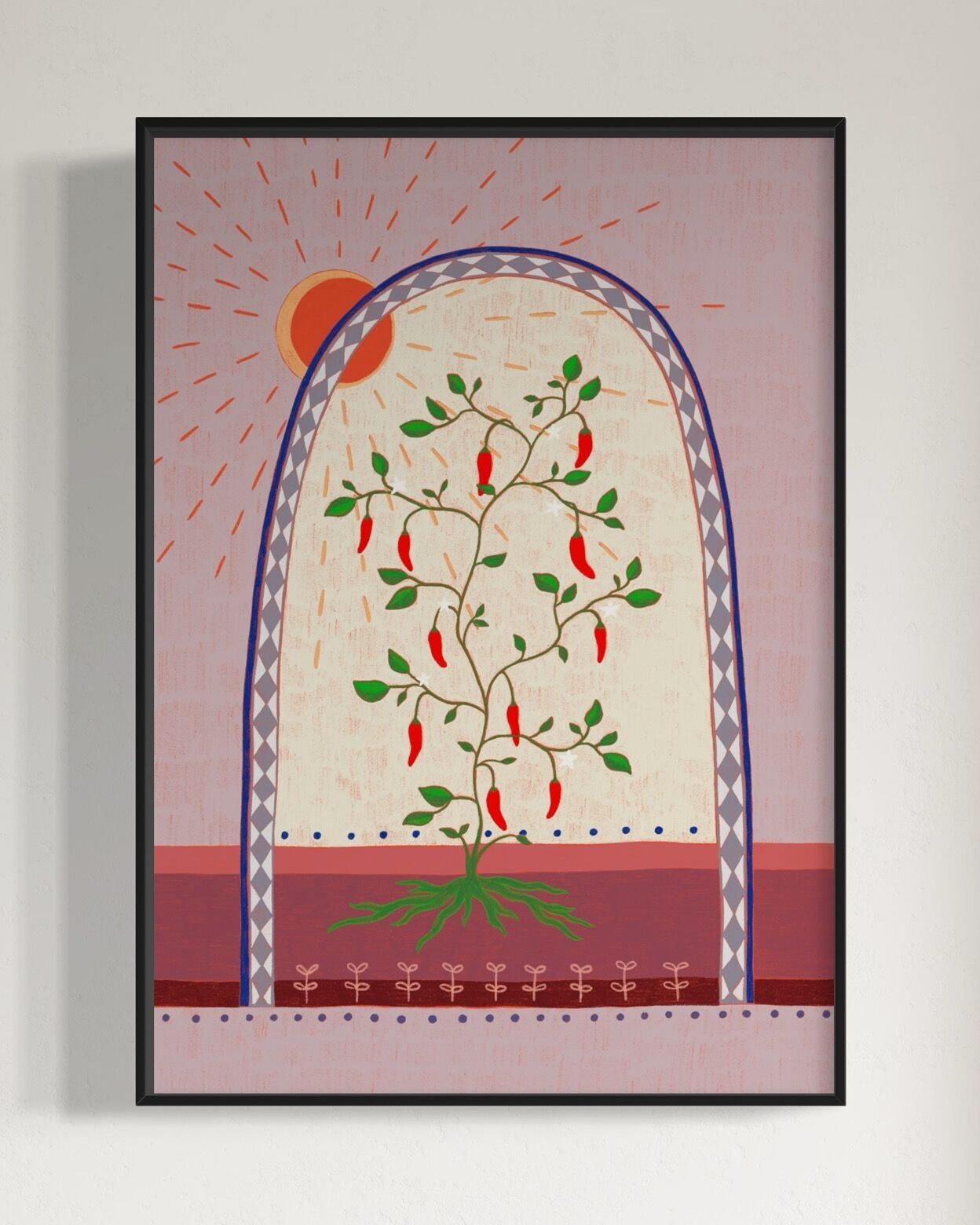 Pfefferpflanze Illustration Kunstdruck Poster - A5, A4