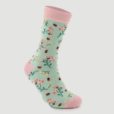 Calzini in cotone biologico Ladybirds Sage Prodotto del commercio equo e solidale