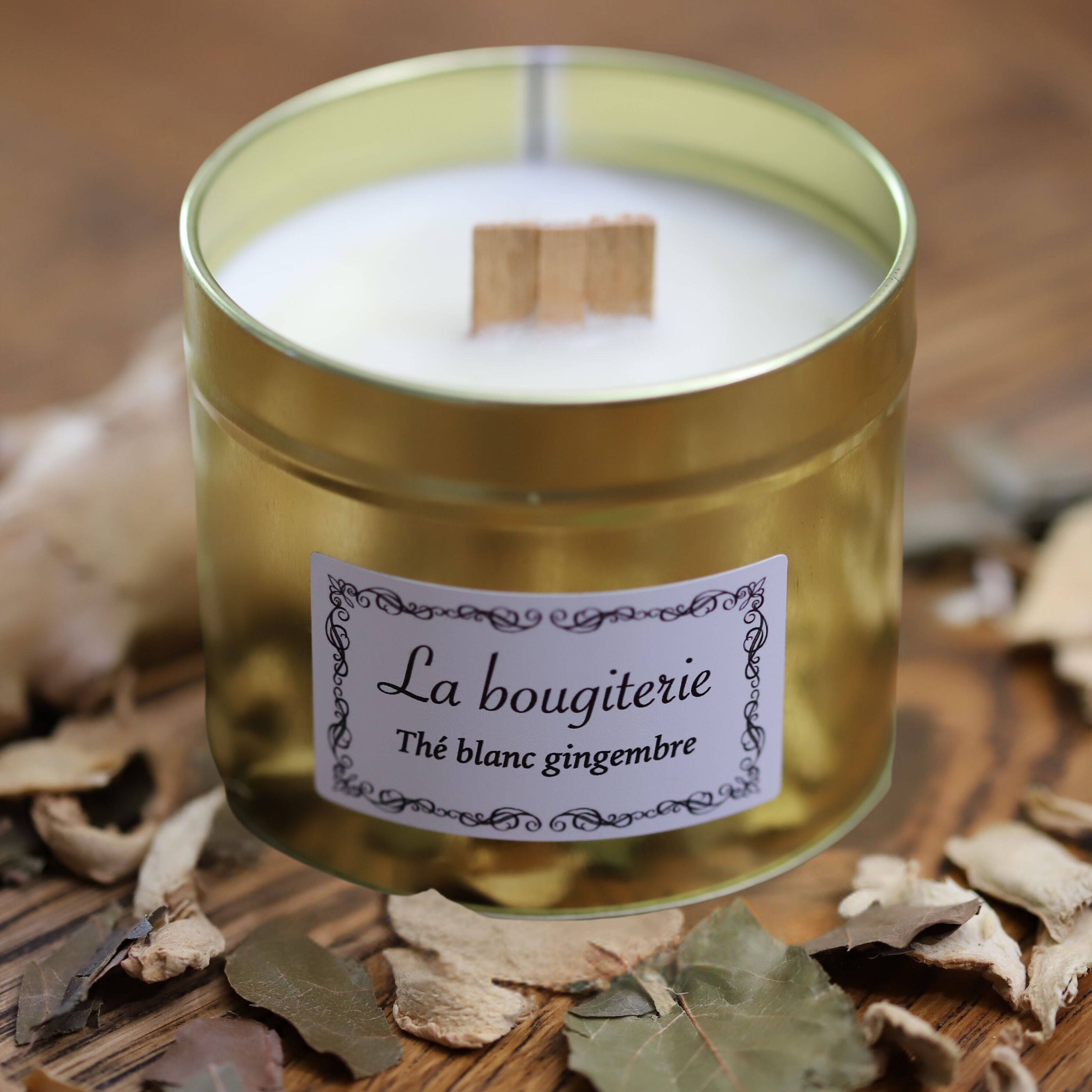 Vela de té blanco y jengibre