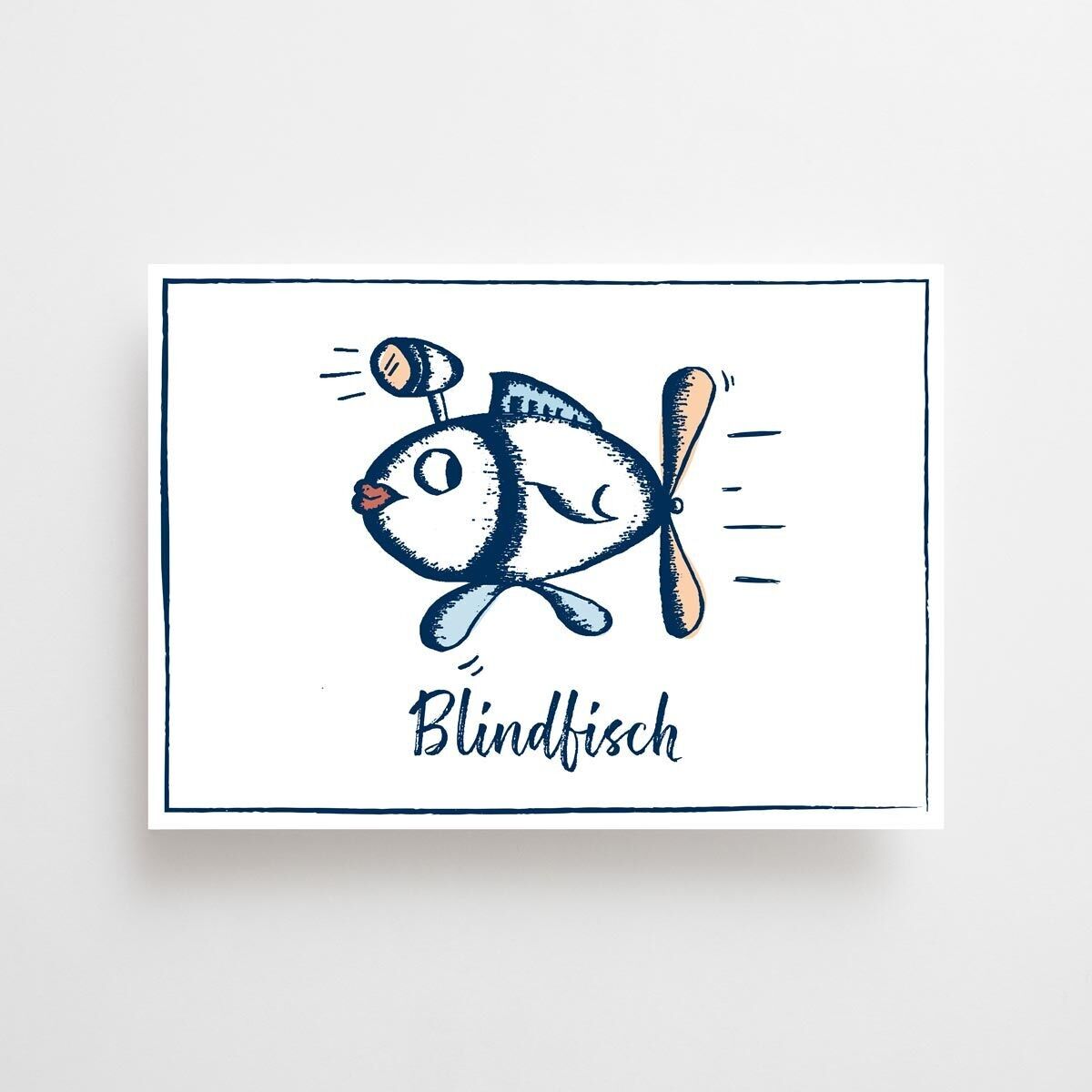 Maritime Postkarte - Blindfisch