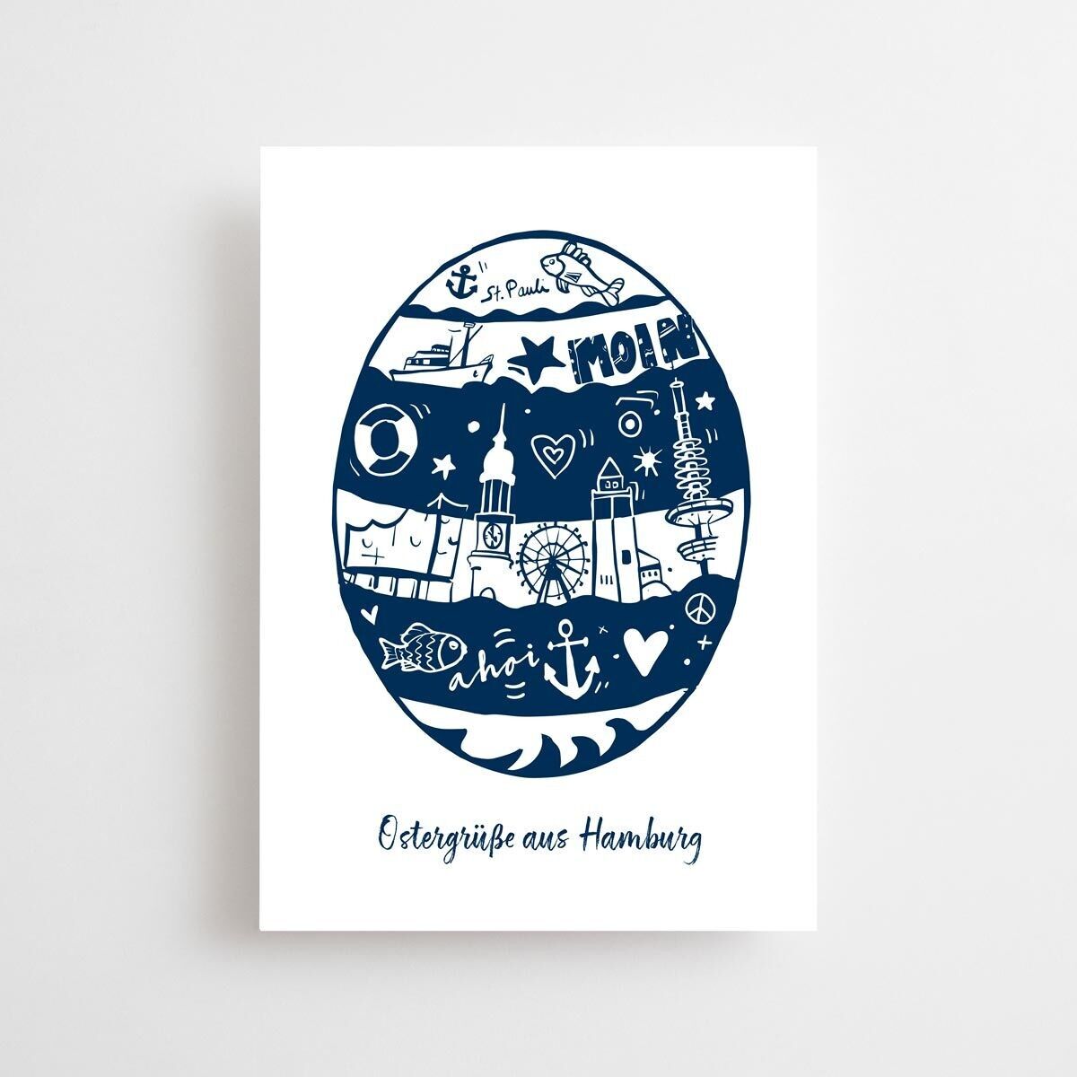 Osterkarte - Osterei Hamburg