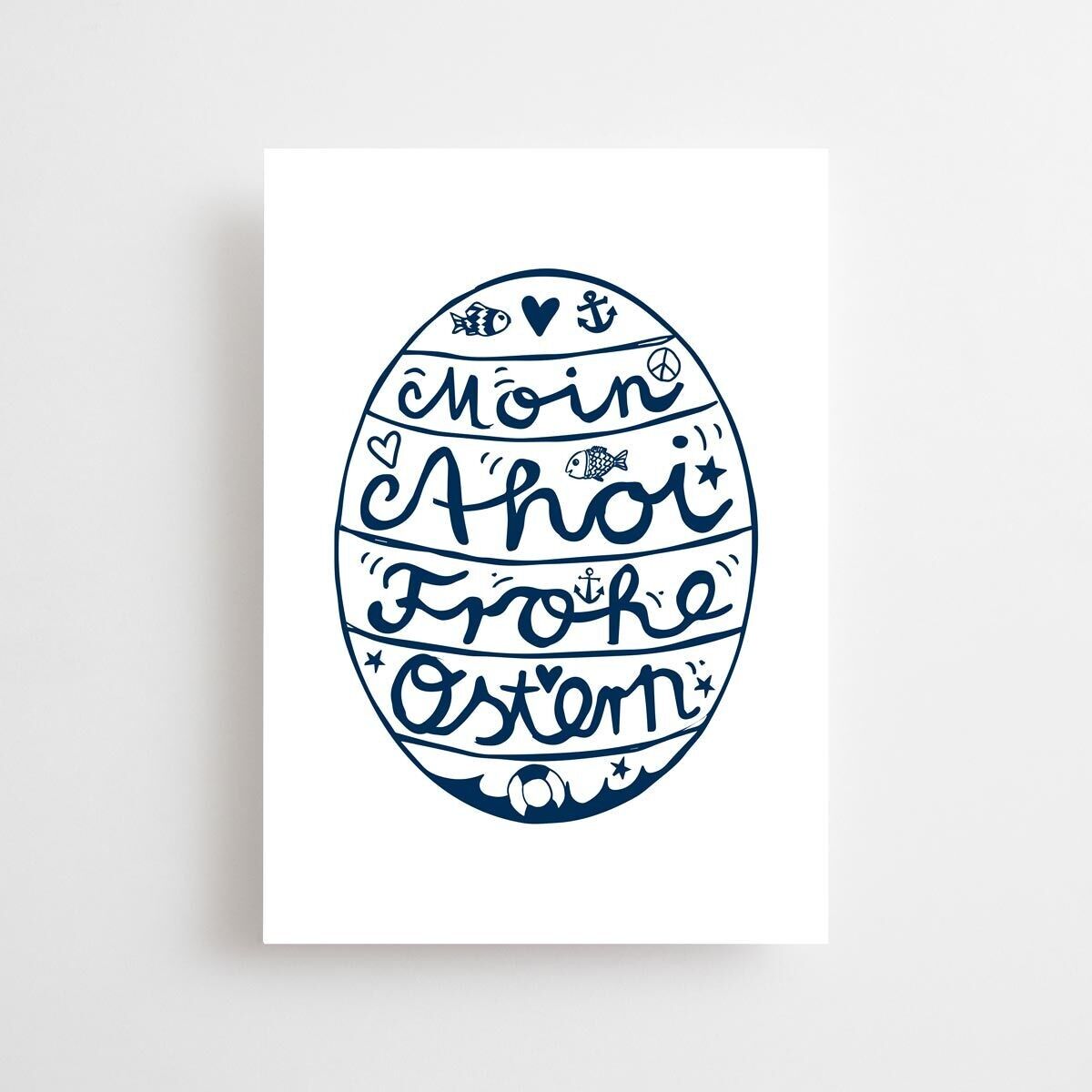 Osterkarte A6 - Osterei Moin