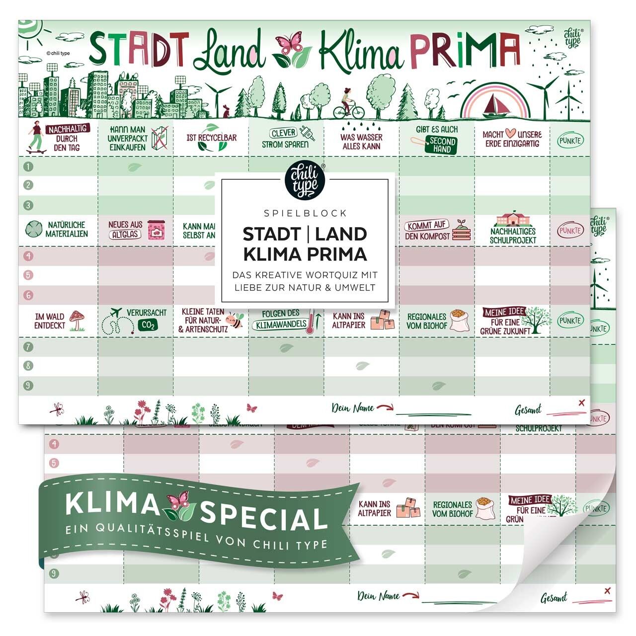 Stadt-Land-Klima Prima, Spielblock A4