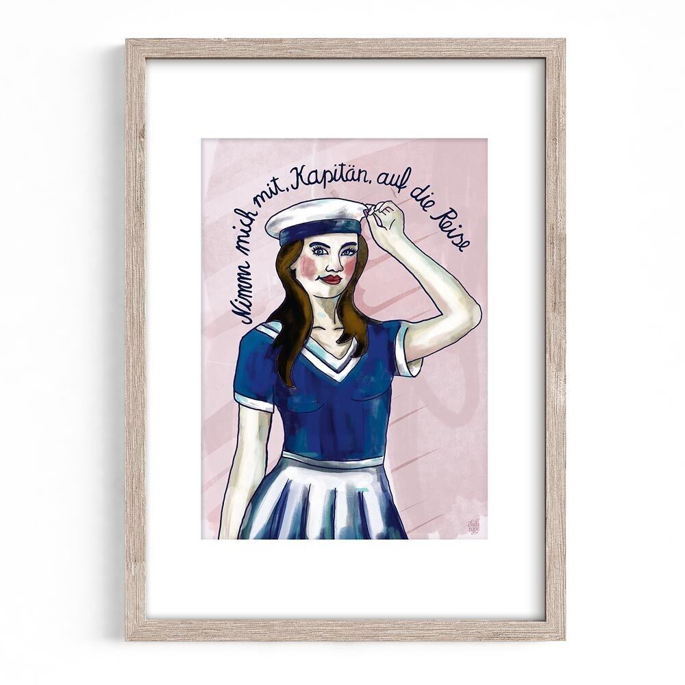 Manifesto marittimo A4 con passepartout - Portami con te