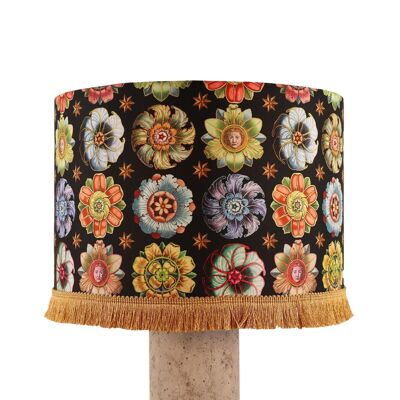 PARALUME A TAMBURO DA 30 CM CON ROSETTE A FRANGE