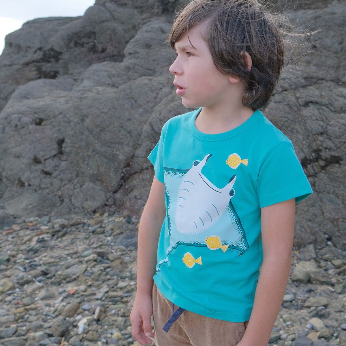 T-shirt enfant unisexe manches courtes en coton biologique - Mobula (2, 4, 6, 8 & 10 ans)