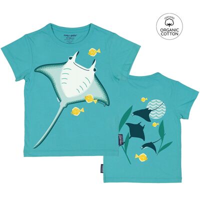 T-shirt enfant unisexe manches courtes en coton biologique - Mobula (2, 4, 6, 8 & 10 ans)