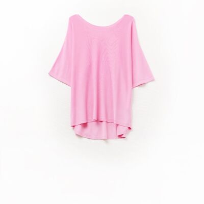 Pull oversize fuchsia à manches longues