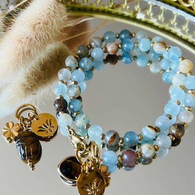 Bracciale doppio - gamma BONNIE - Calcite blu
