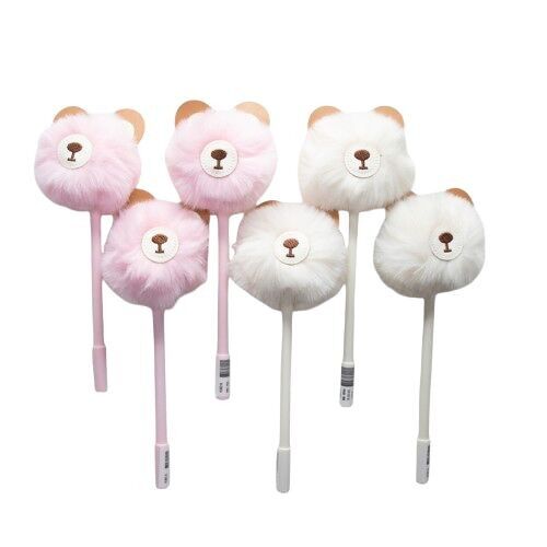 Set di 6 penne Miki Bear - 3 bianche + 3 rosa
