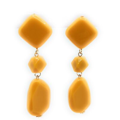 Long and light flamenco earrings Mustard