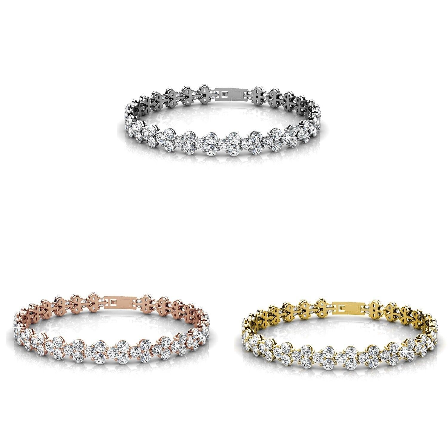Bracelets Princess - Doré, Or Rosé, Argenté et Cristal