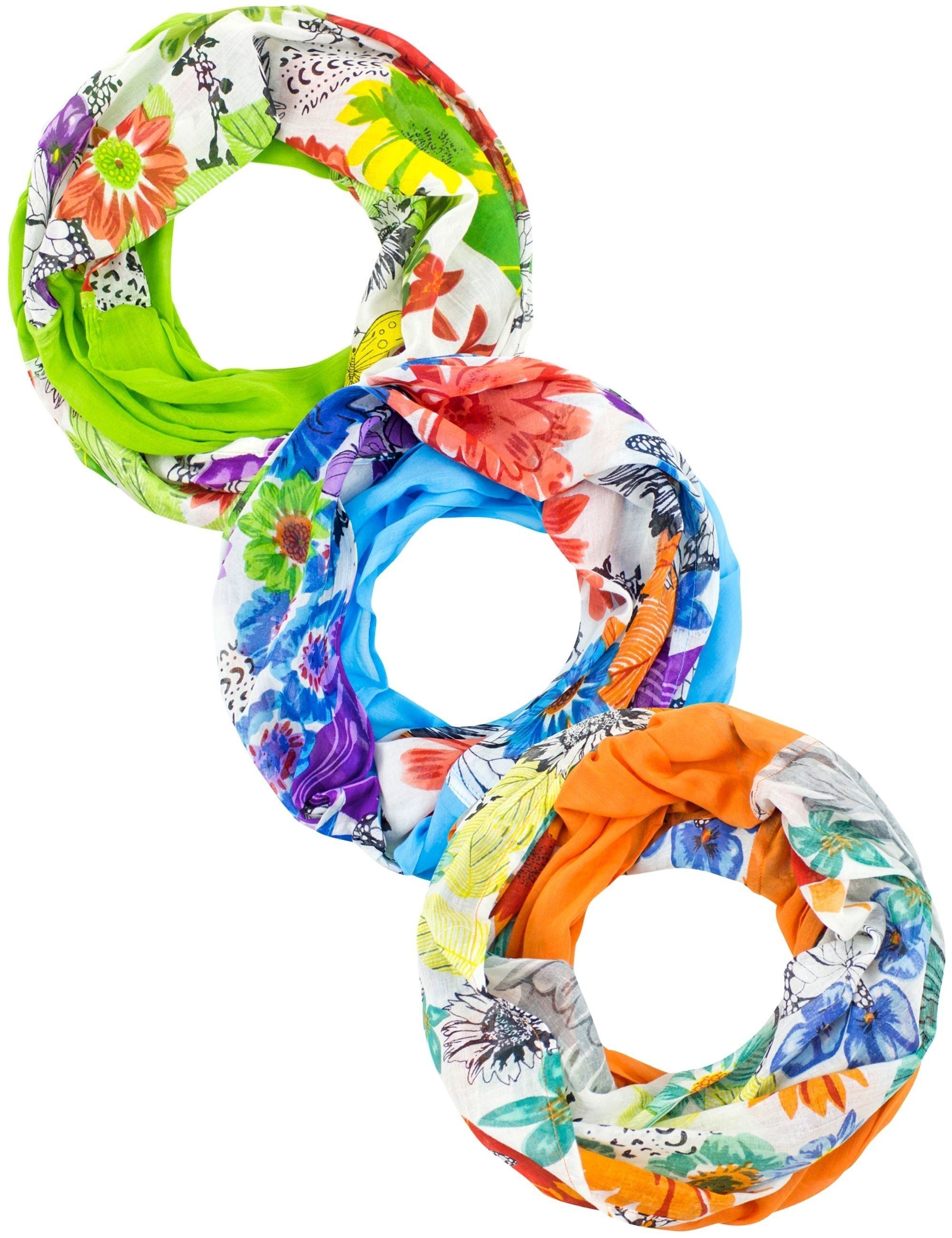 Sciarpe ad anello Sunsa, sciarpa ad anello da donna, sciarpa a collo rotondo realizzata in 100% cotone, sciarpa tubolare per lei, sciarpe rotonde per estate/primavera/autunno