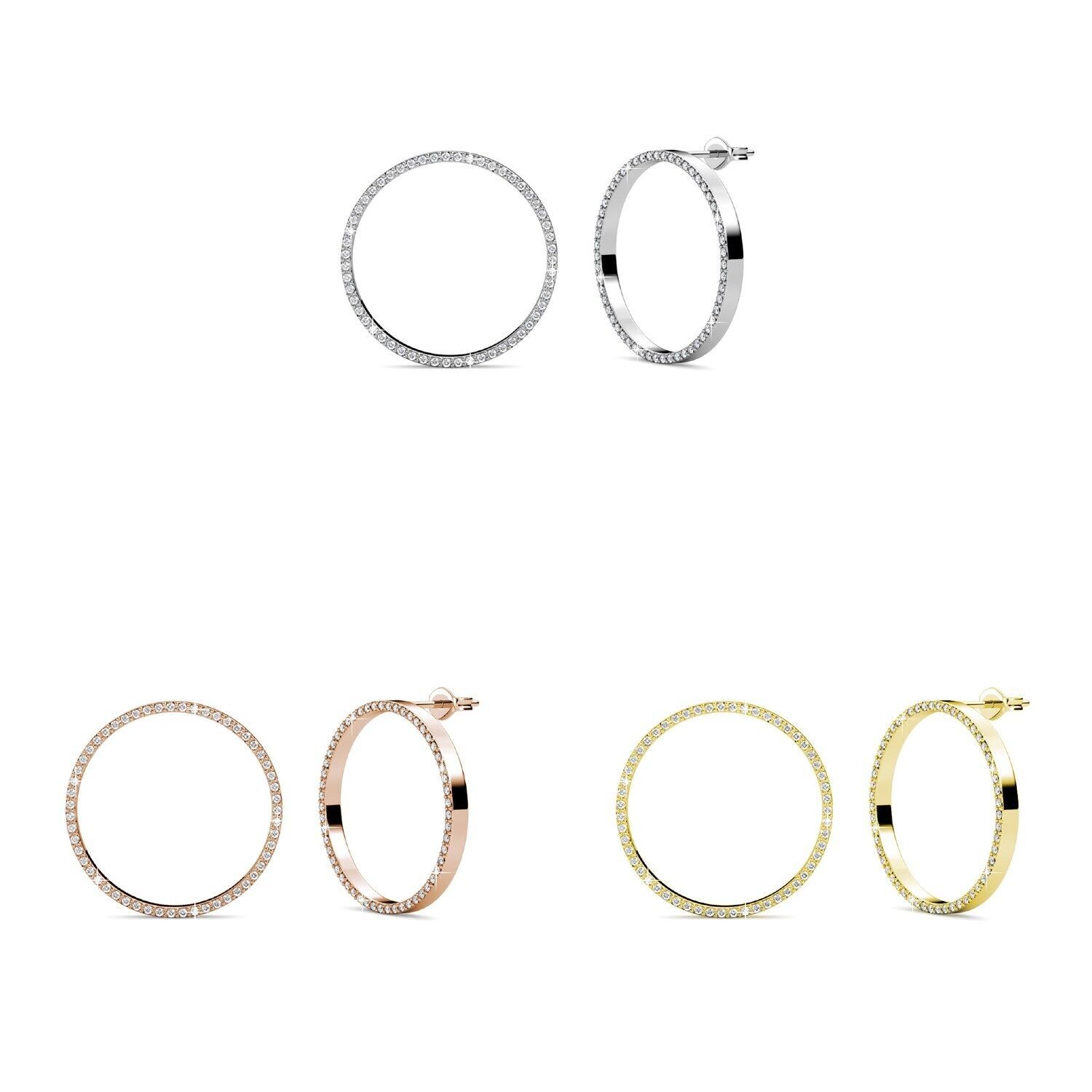 Boucles d'oreilles Olina - Doré, Or Rosé, Argenté et Cristal