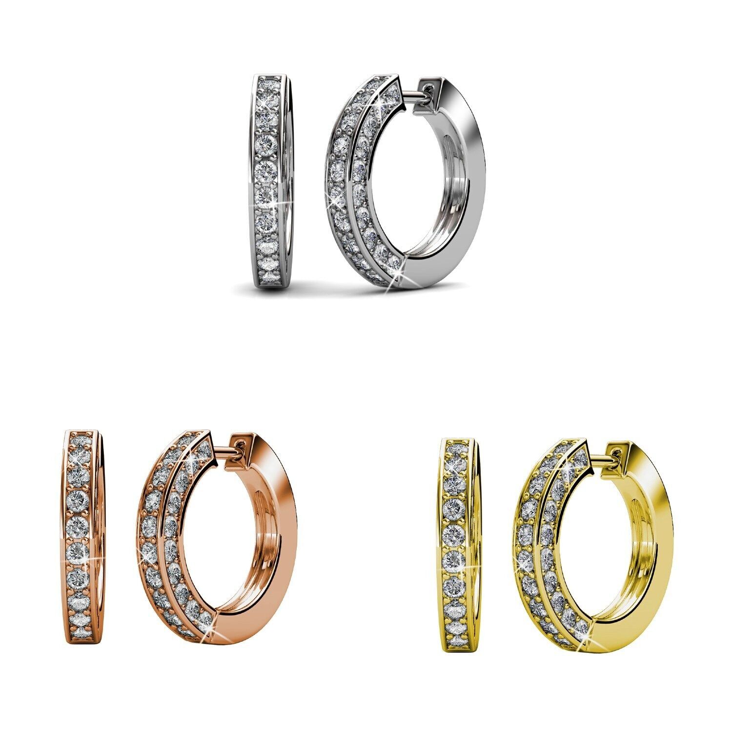 Orecchini Perry - Oro, Oro Rosa, Argento e Cristallo