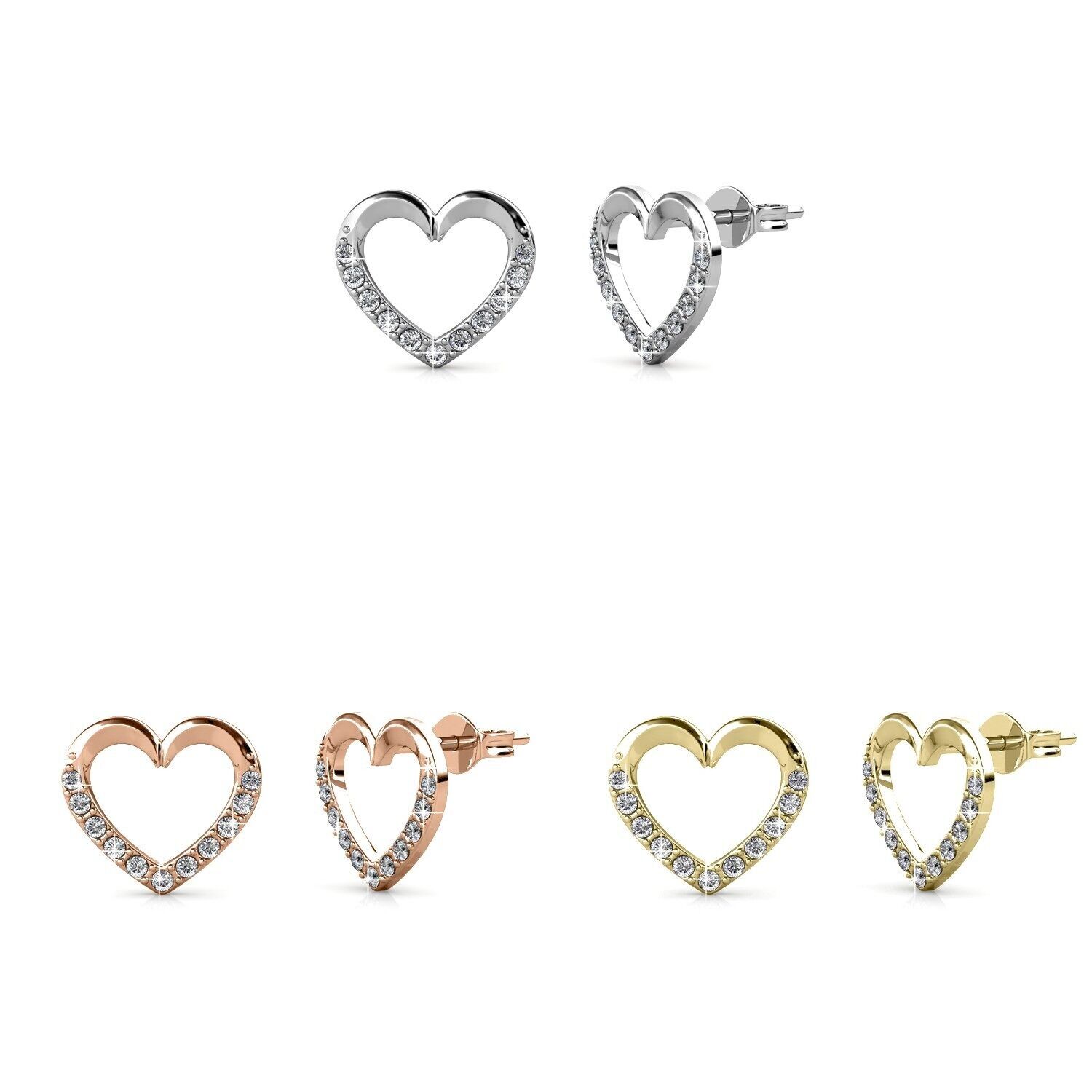 Boucles d'oreilles Lovett - Doré, Or Rosé, Argenté et Cristal