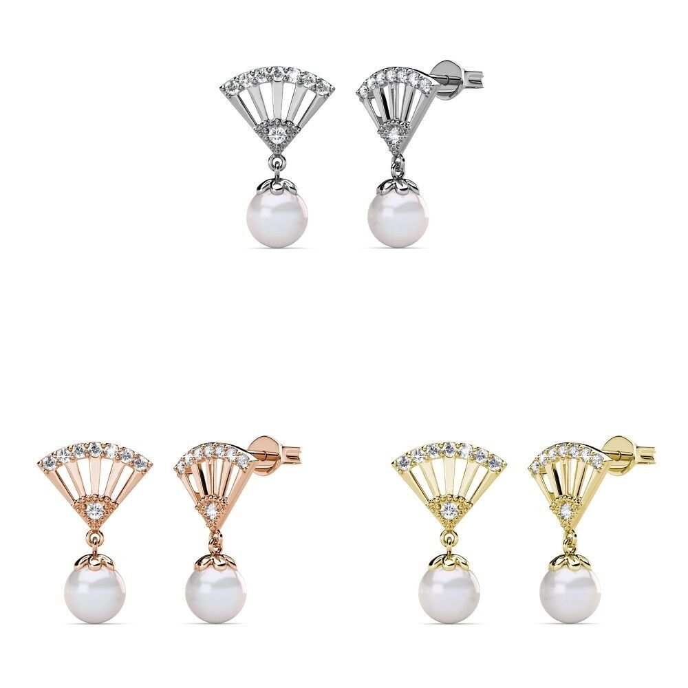 Orecchini Ingride Pearl - Oro, Oro Rosa, Argento e Cristallo
