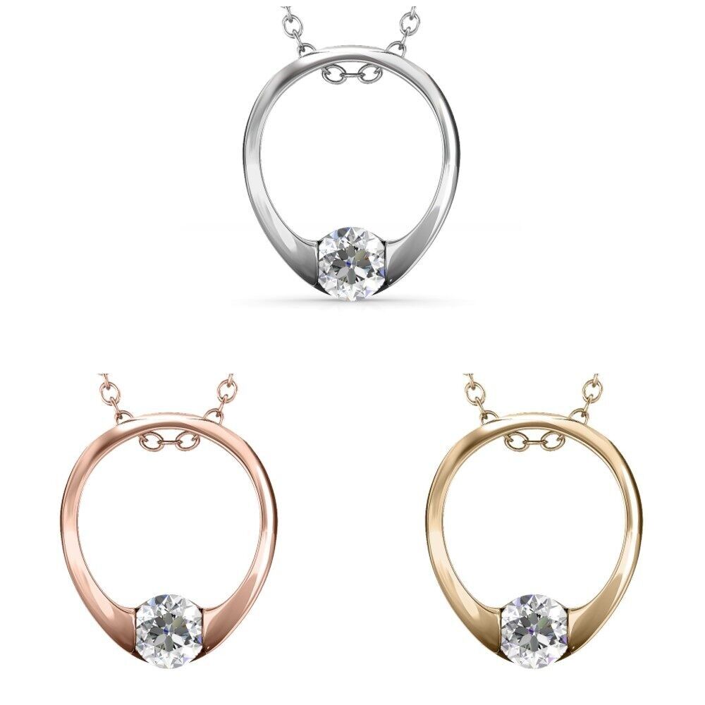 Mini pendenti ad anello - Oro, Oro rosa, Argento e Cristallo