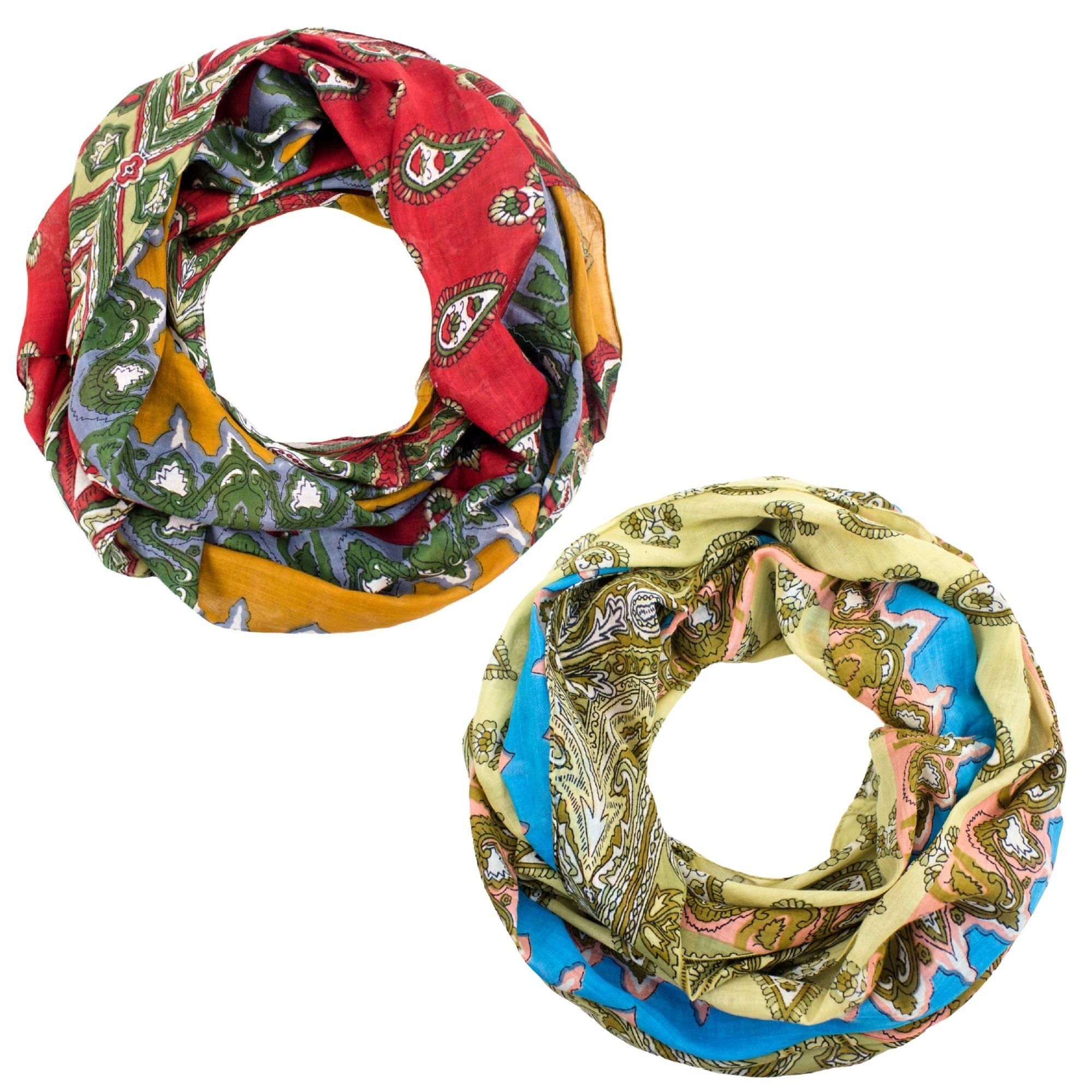 Sciarpe ad anello Sunsa, sciarpa ad anello da donna, sciarpa a collo rotondo realizzata in 100% cotone, sciarpa tubolare per lei, sciarpe rotonde per estate/primavera/autunno