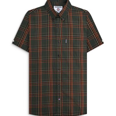 Camisa de cuadros caqui/naranja SS25