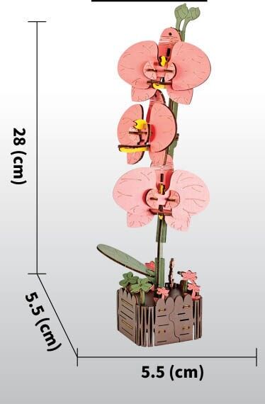 Orchidea di legno fai da te da assemblare, trendy Tiktok kidulte