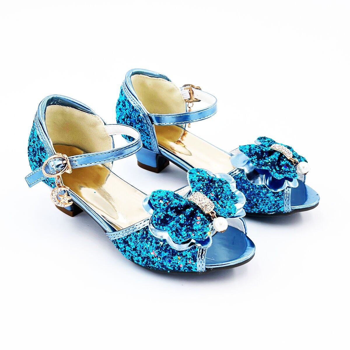 Mules à Noeuds et Paillettes bleue