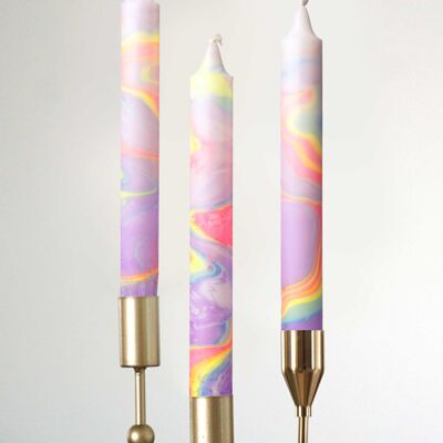 Rainbow Unicorn Candles Marble