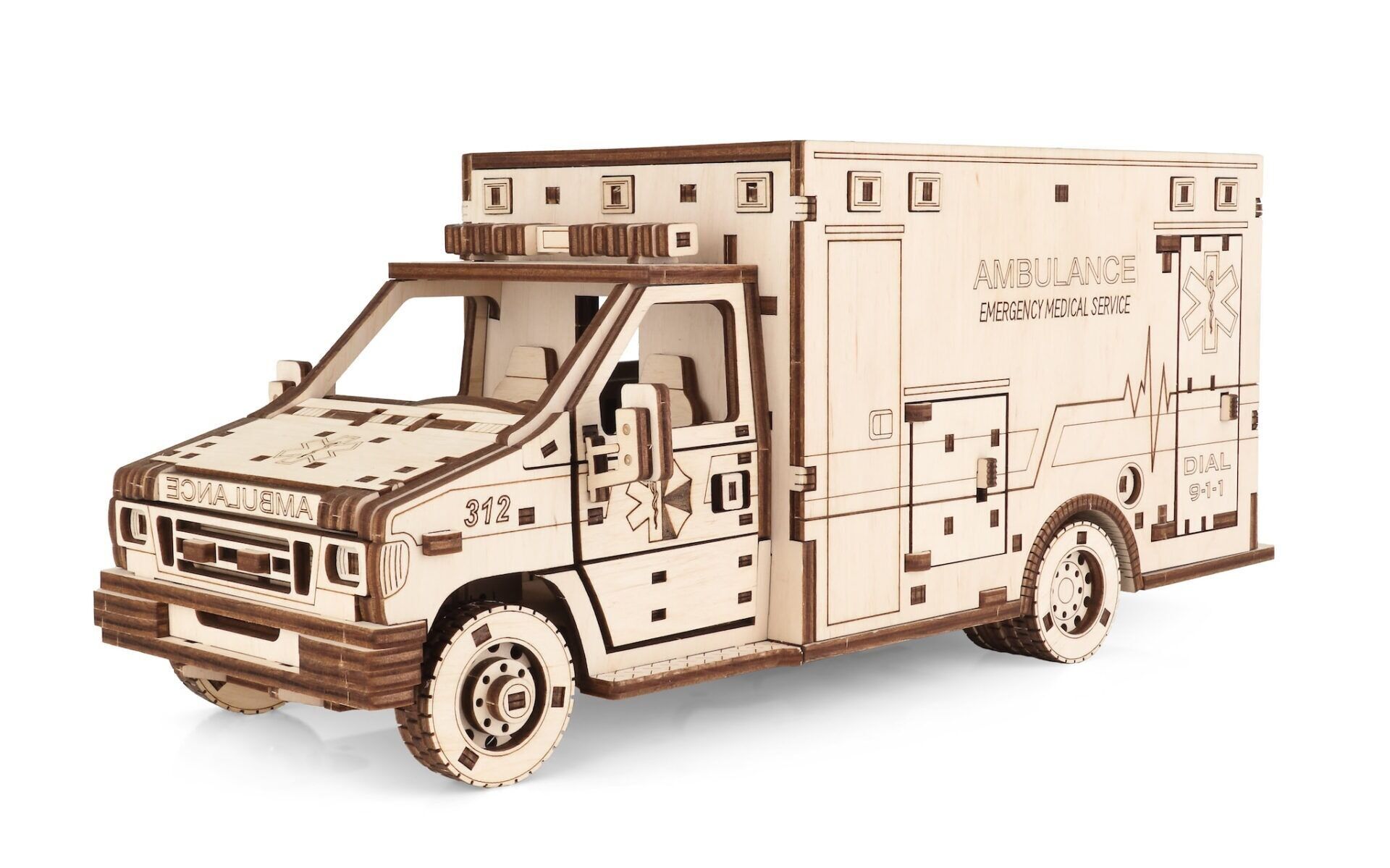 Modello meccanico 3D fai da te ambulanza, Eco Wood Art, 4011