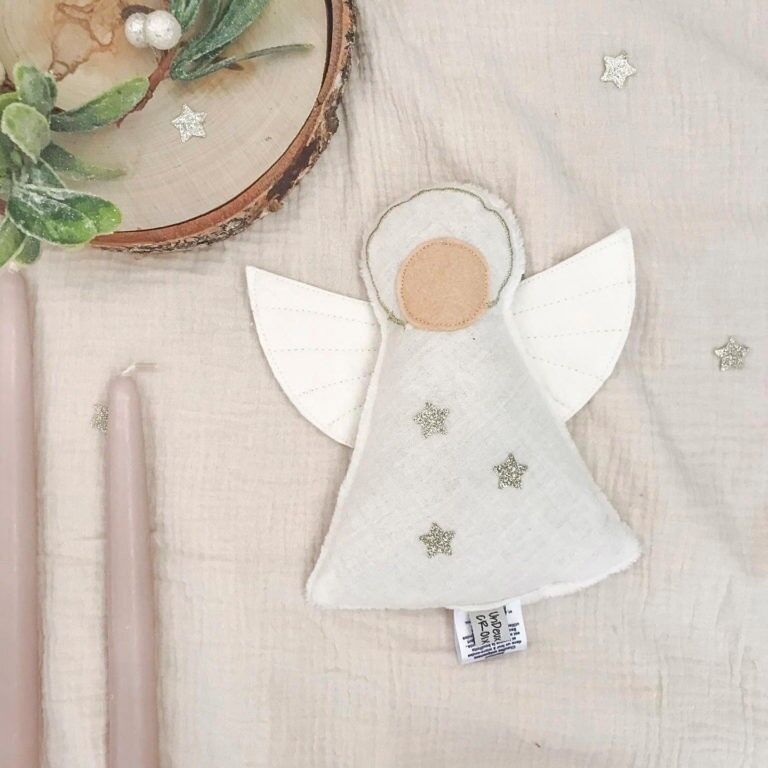 BORSA ACQUA CALDA SECCA - "PICCOLO ANGELO" - garza di cotone ecrù