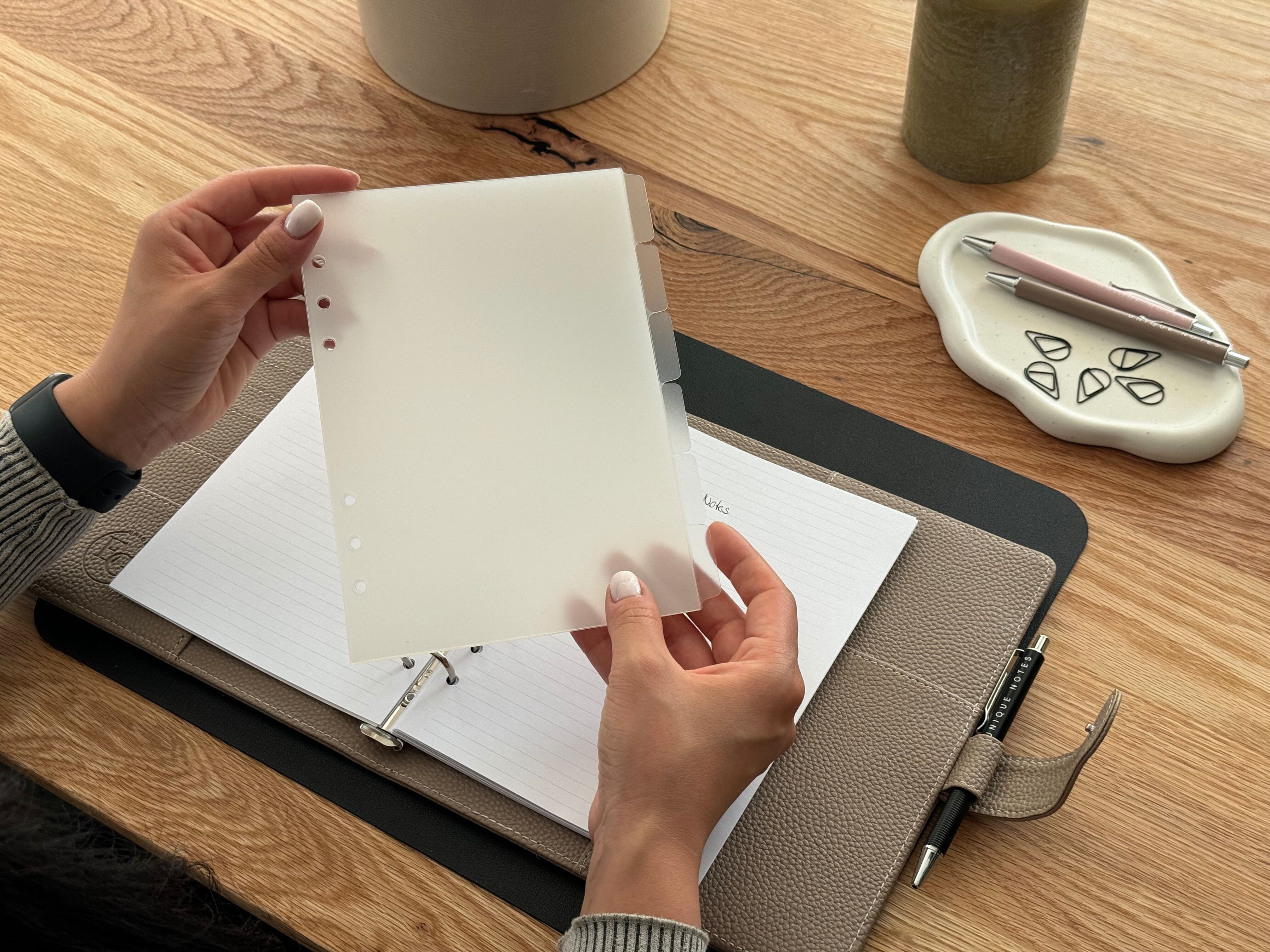 A5 Trennblätter 6-Tabs Transparent Milchig