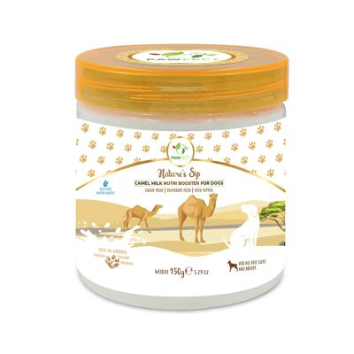 Pawfect Nature's Sip Camel Milk Nutri Booster pour chiens (150 g/5,5 g).29 oz) | 100 % lait de chamelle | Friandise liquide | Aliment réhydraté | Complément alimentaire | Lait entier en poudre