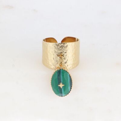 Anello Castiglia - pietra naturale ovale e stella